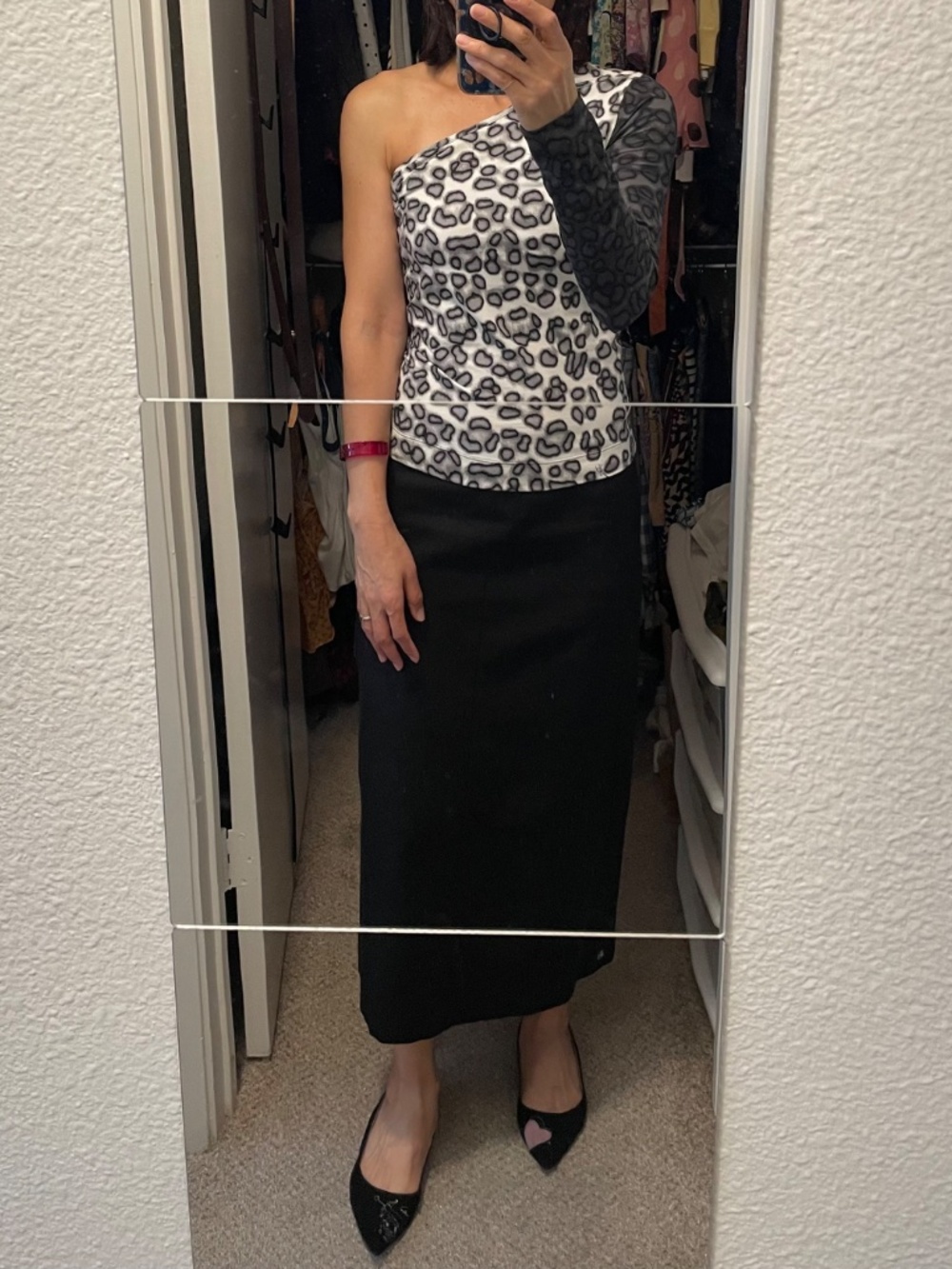 Just Cavalli leopard print one shoulder t-shirt, S-size